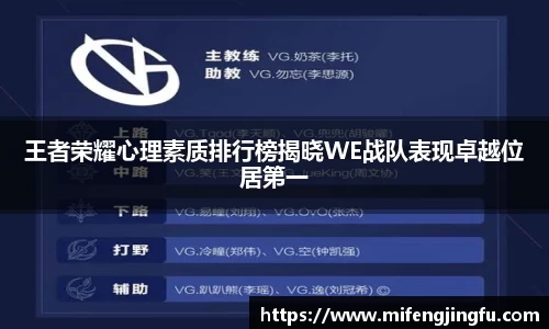 王者荣耀心理素质排行榜揭晓WE战队表现卓越位居第一